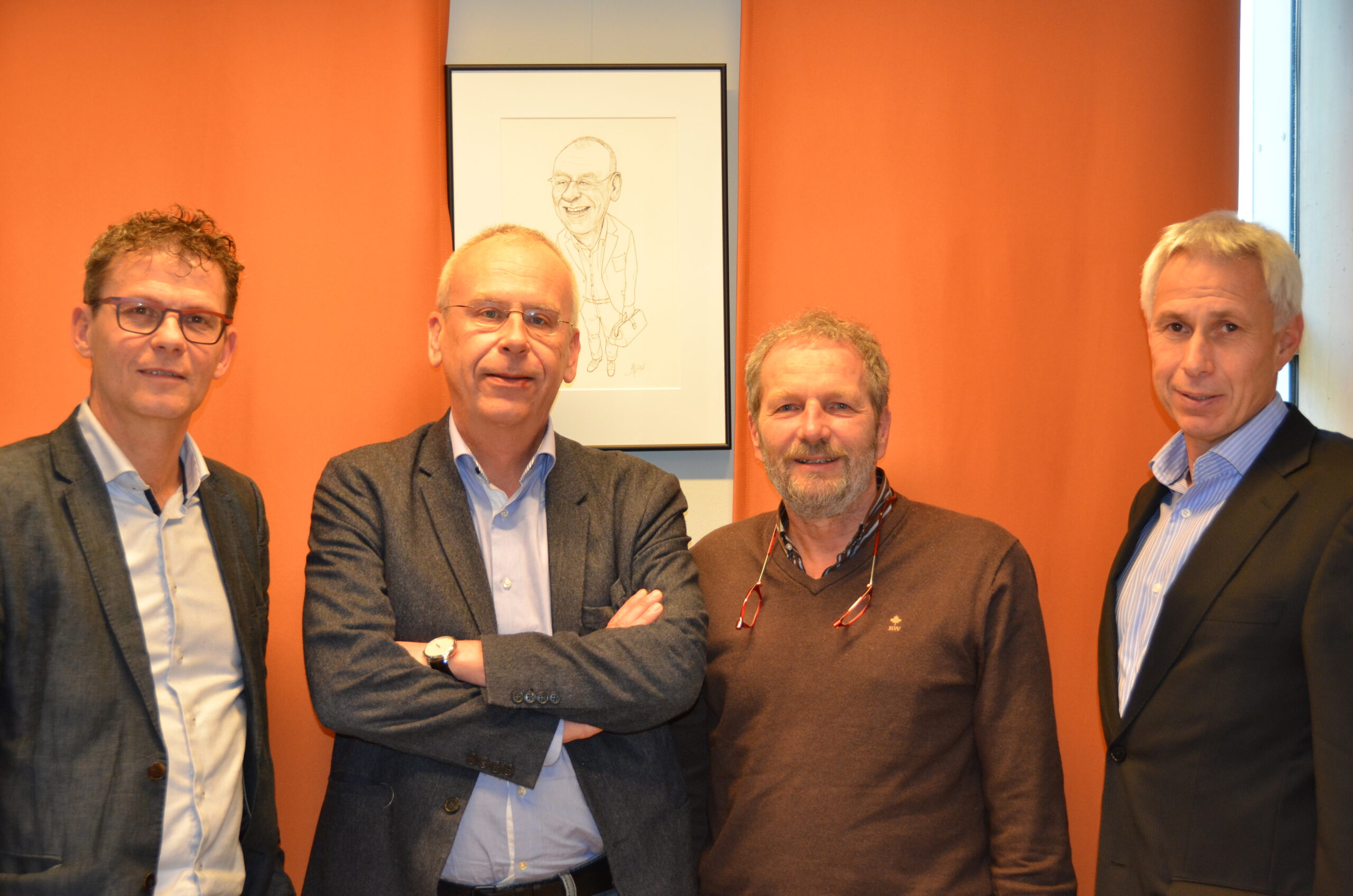 v.l.n.r. dr. Roland van Peppen, prof. dr. Wilco Achterberg, dr. Romke van Balen, drs. Arnold Jongenburger